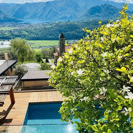 Couette-café Family With Garden And Amaizing View To Lugano Cademario